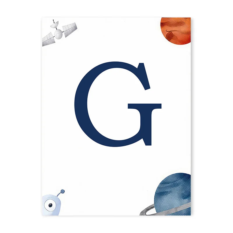 Space Themed Initial Prints
