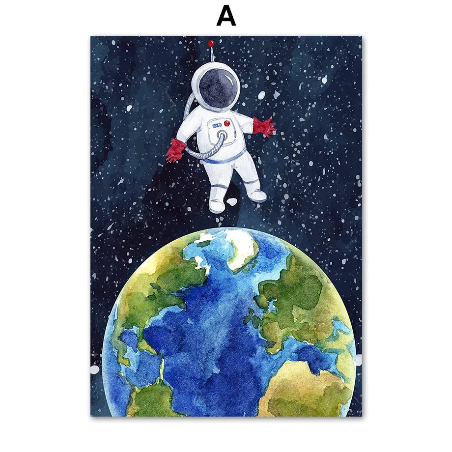 Planet Rocket Nursery Prints