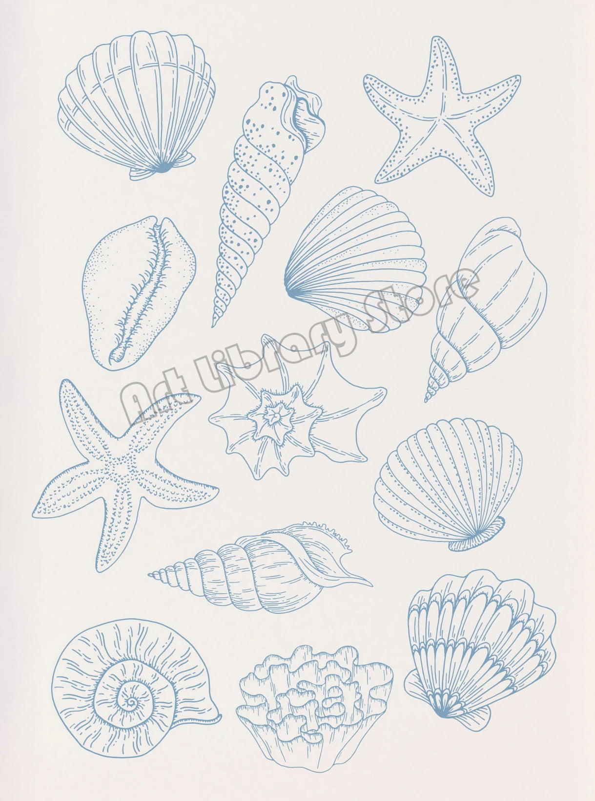 Trendy Blue Seaside Prints