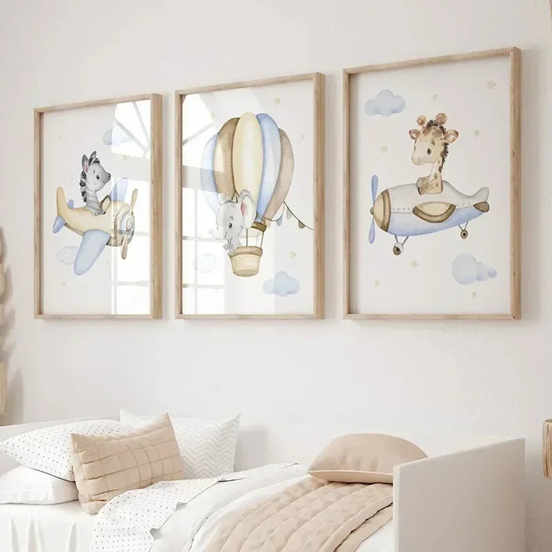 Pastel Blue Nursery Prints