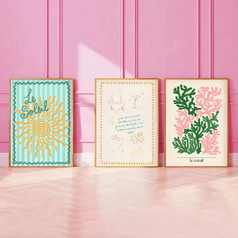 Preppy Tropical Seashell Prints