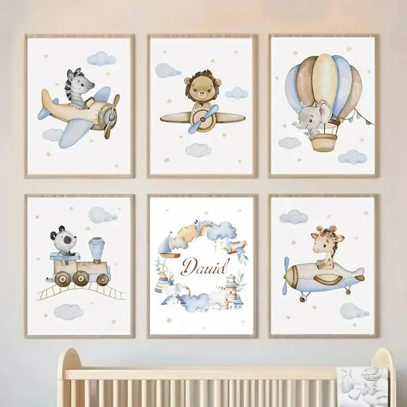 Pastel Blue Nursery Prints