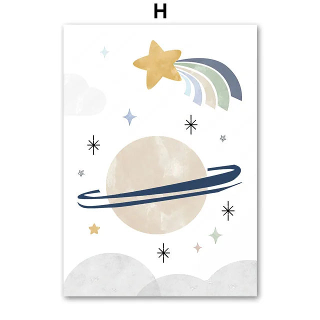 Rainbow, Moon & Stars Prints
