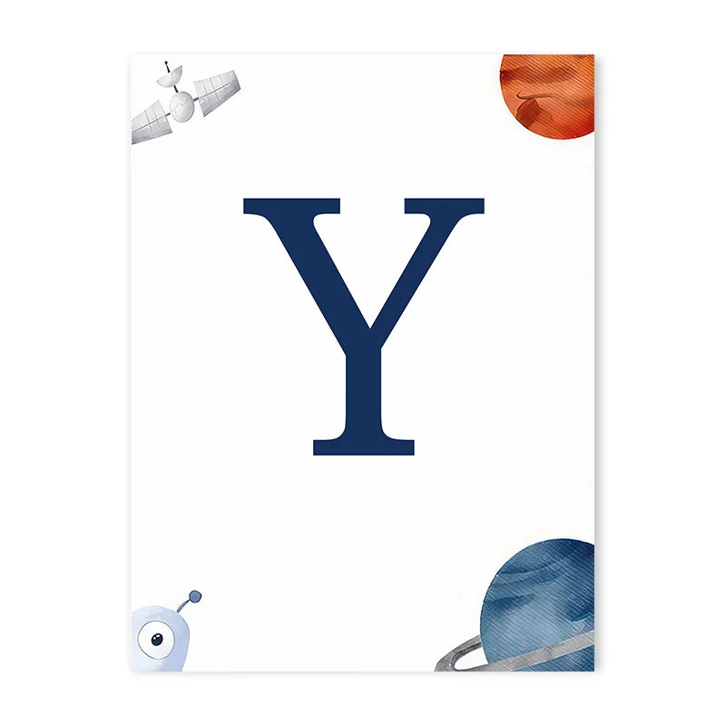 Space Themed Initial Prints