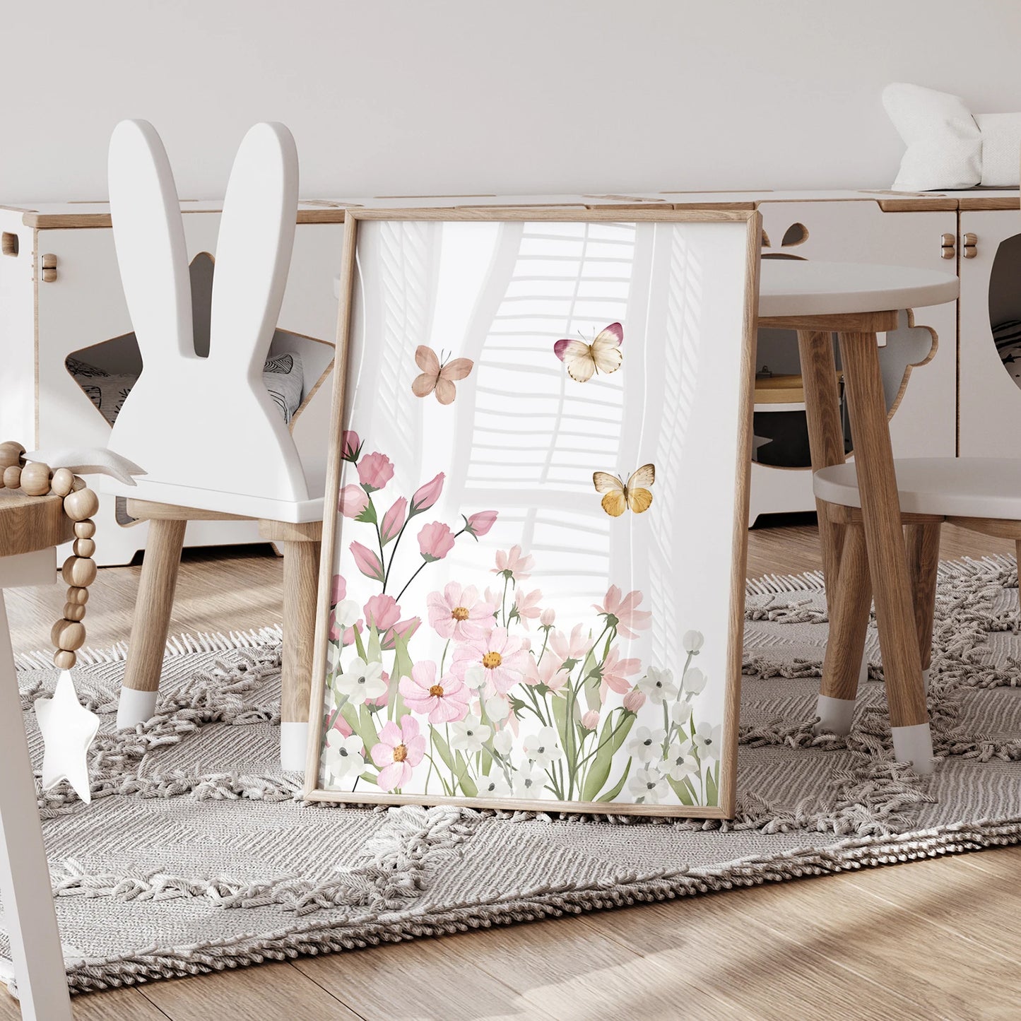 Set of 3 Pink Bunny Rabbit Prints