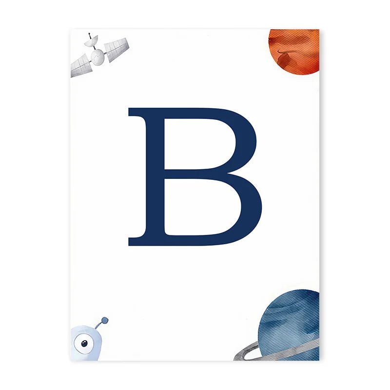 Space Themed Initial Prints